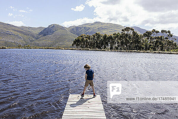 Children on boat launch  Stanford Valley Guest Farm  Stanford  Western Cape  South Africa.