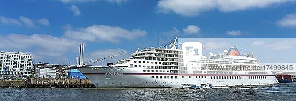 The luxury cruise ship MS Europa at the cruise terminal  Hamburg  Germany  Europe