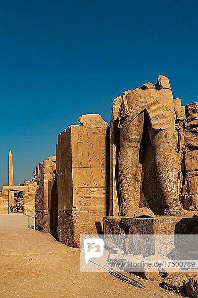 Tor Ramses IX. mit Obelisk Thutmosis I. Karnak-Tempel  Luxor  Theben  Ägypten  Luxor  Theben  Ägypten  Afrika