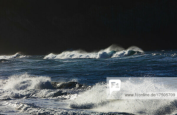 Waves splashing near coast of Sao Miguel Island