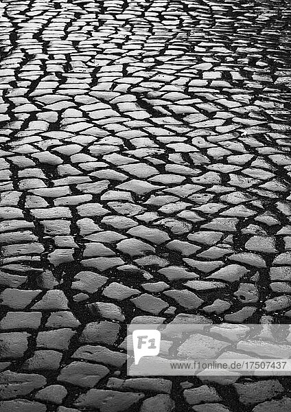 Stones of old cobblestone street