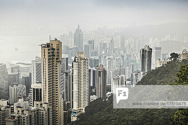 Skyline of Hong Kong from Victoria Peak  Hong Kong  China