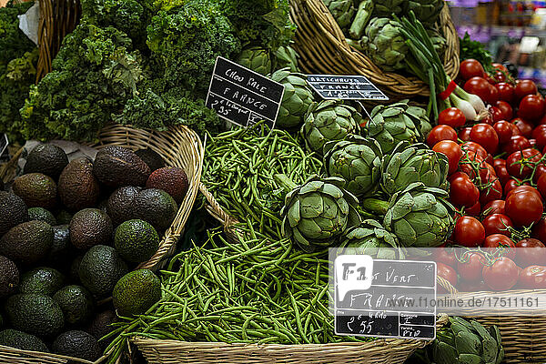 Fresh vegetables sold at market