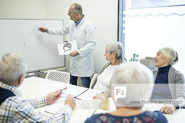 Senior citizens attending public health course