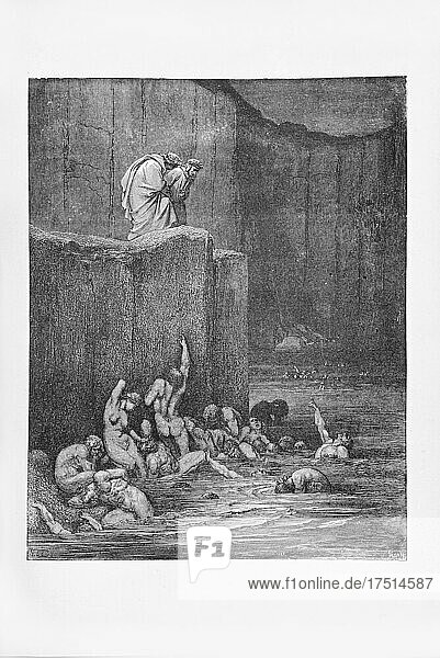 Gustave Doré  Die Göttliche Komödie  La Divina Commedia  Inferno  Gesang XVIII  V. 118-119  1887  Kupferstich  (Sammlung Ambrosini)