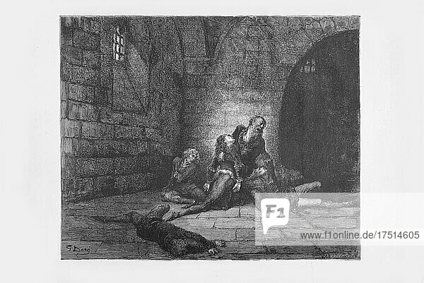 Gustave Doré  Die Göttliche Komödie  La Divina Commedia  Inferno  Gesang XXXIII  V. 69-70  1887  Kupferstich  (Sammlung Ambrosini)