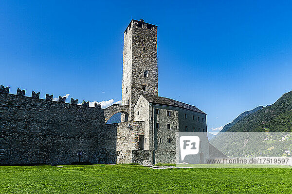 Castelgrande  Three Castles of Bellinzona UNESCO World Heritage Site  Ticino  Switzerland  Europe
