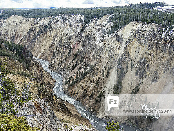 The lower Yellowstone Falls in the Yellowstone River  Yellowstone National Park  UNESCO World Heritage Site  Wyoming  United States of America  North America