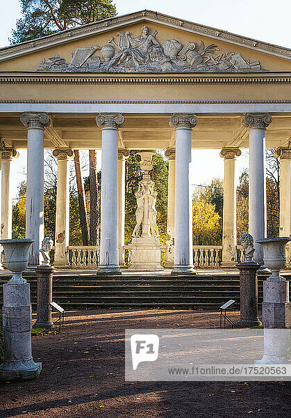 Three Graces Pavilion in the Private garden  Pavlovsk Palace  Pavlovsk  near St. Petersburg  Russia  Europe