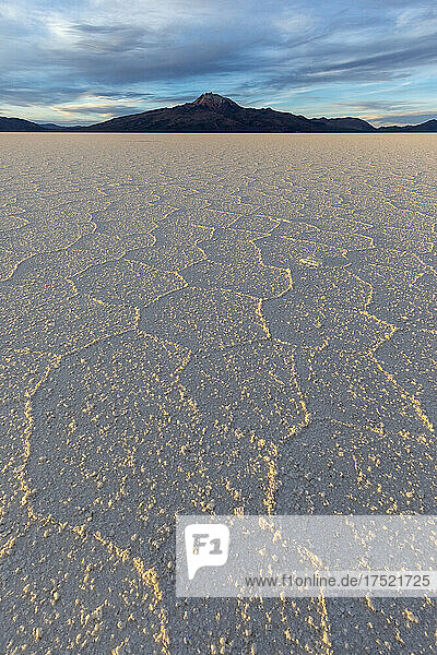 The salt flats near Coqueza  a small town near the Thunupa Volcano  Salar de Uyuni  Daniel Campos Province  Bolivia  South America