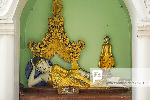 Liegender Buddha  Shwedagon Pagode  Yangon  Myanmar  Yangon  Myanmar  Asien