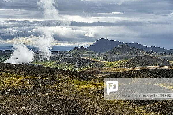 Volcanic landscape at the central volcano Krafla  Myvatn  North Iceland  Iceland  Europe