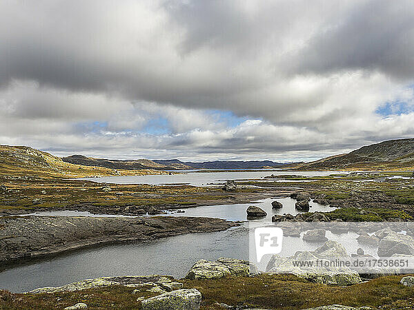 Thick clouds over Hardangervidda plateau
