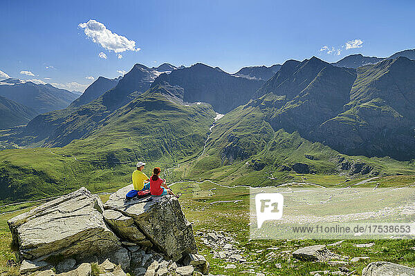 Tourists on vacation at Vanoise Massif  Vanoise National Park  France