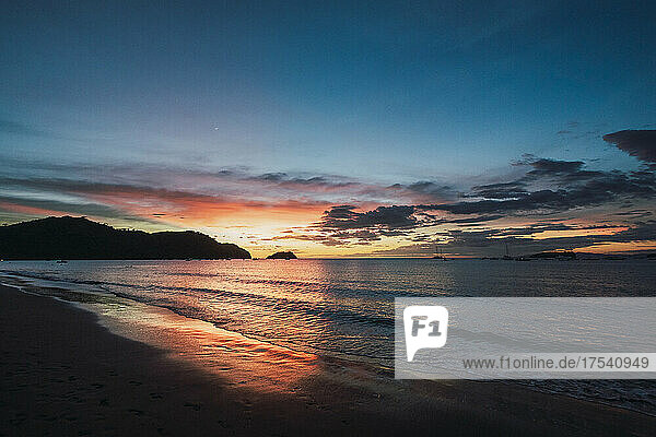 Scenic sky over Del Coco beach at sunset  Guanacaste Province  Costa Rica