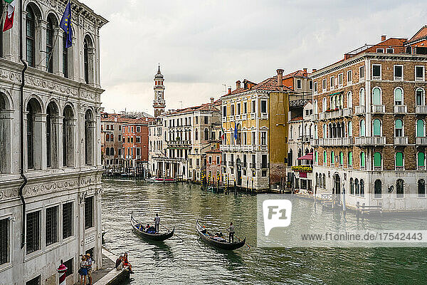 Italy  Veneto  Venice  Grand Canal seen from Rialto Bridge