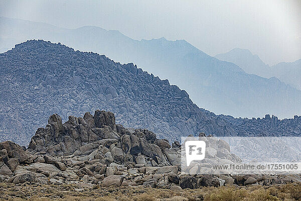 USA  California  Lone Pine  Rock Formations in Alabama Hills in Sierra Nevada Mountains