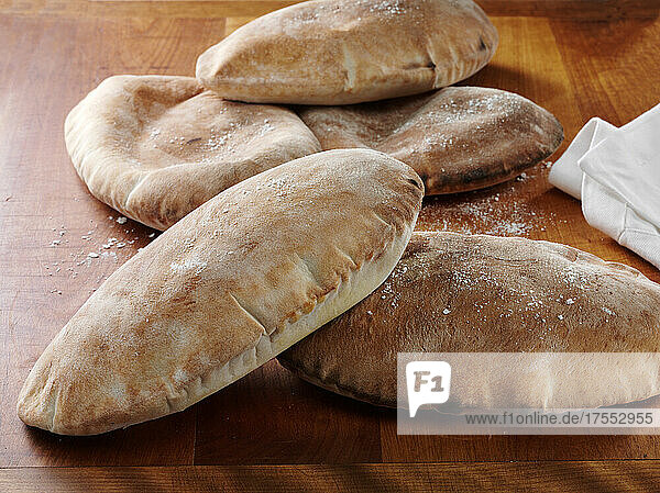Fresh baked pita breads