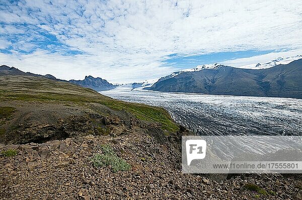 Skaftafellsjökull  Vatnajökull glacier tongue  Skaftafell National Park  Iceland  Europe