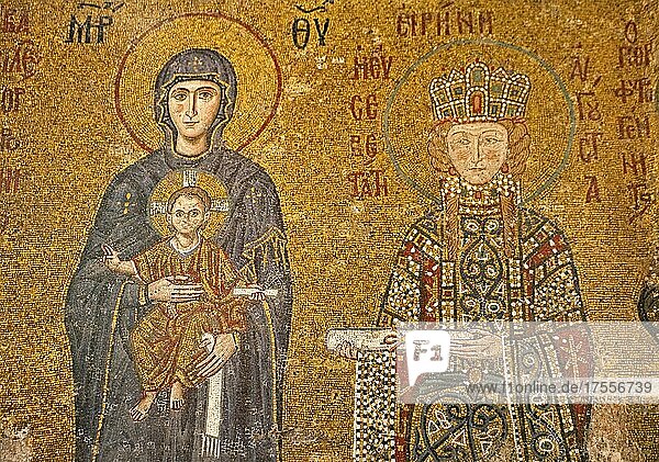 Hagia Sophia  Mosaik Heilige Maria mit Kaiserin Irene  Istanbul  Türkei  Asien