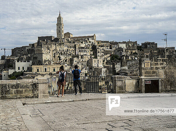 Italy  Basilicata  Matera  View of old town
