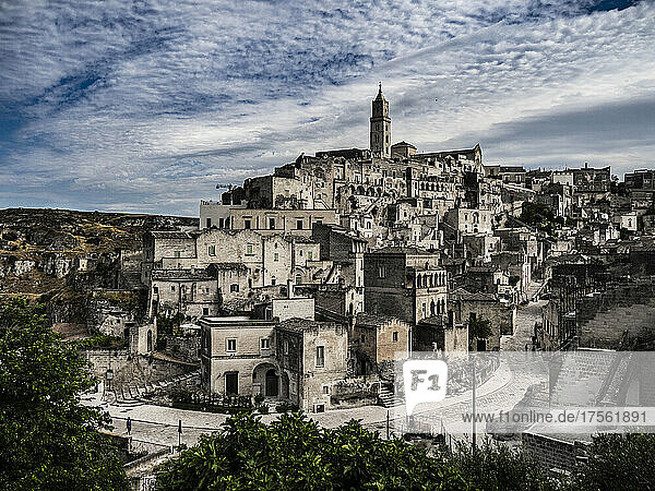 Italy  Basilicata  Matera  View of old town