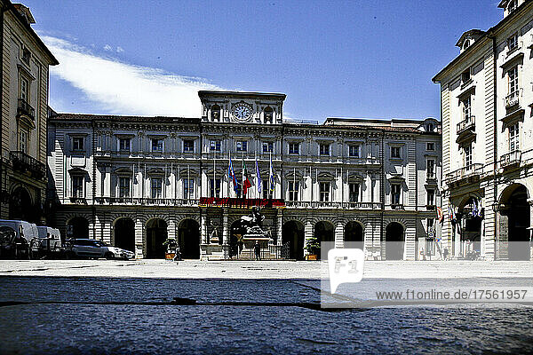 Italy  Piedmont  Turin  Civic Palace  Palazzo di Citta' square