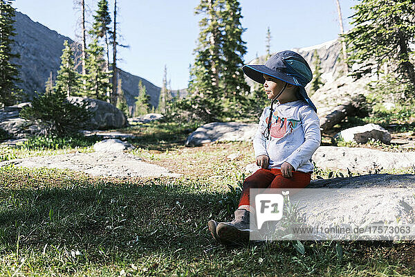 Girl enjoying the view in the Eagles Nest Wilderness  Colorado
