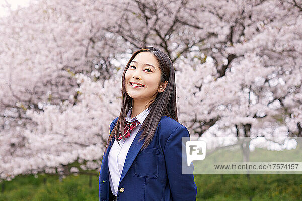 Japanese High School Girl With A Smile
