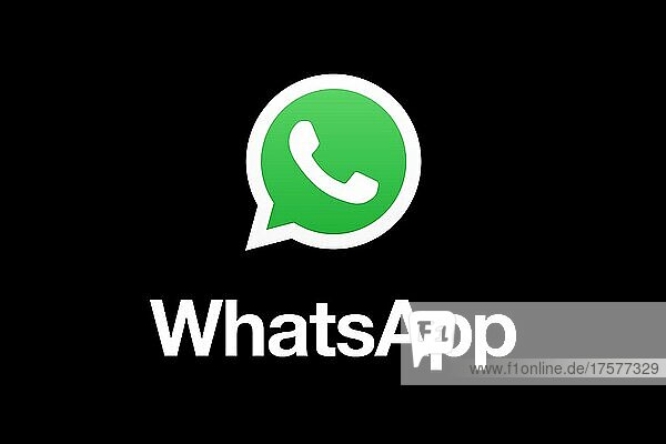 WhatsApp ColorWithName  schwarzer Hintergrund  Logo  Markenname