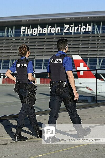 Airport Police Patrol  Zurich Kloten  Switzerland  Europe