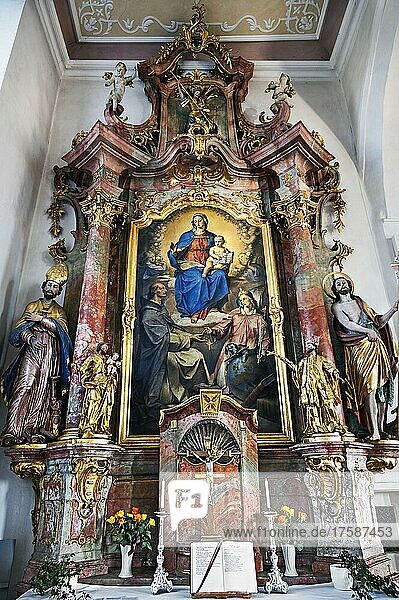 Side altar  Church of St. Blasius and Alexander  Altusried  Allgäu  Bavaria  Germany  Europe