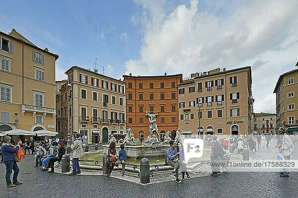 Fountain in the Piazza Navona  Rome  Italy  Europe