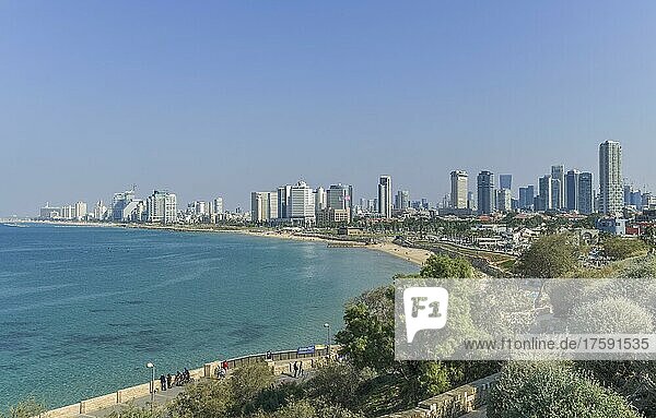 Strand  Skyline  Hochhäuser  Tel Aviv  Israel  Asien