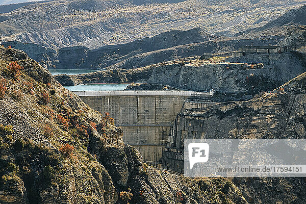 Hydro power plant reservoir in Dagestan  Russia