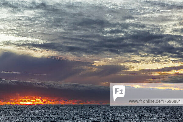 Australia  South Australia  Robe  Dramatic sky over Great Australian Bight at dusk