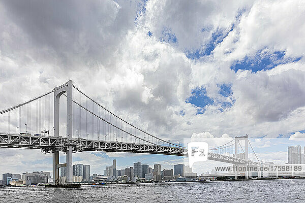 Japan  Kanto Region  Tokyo  Clouds over Rainbow Bridge