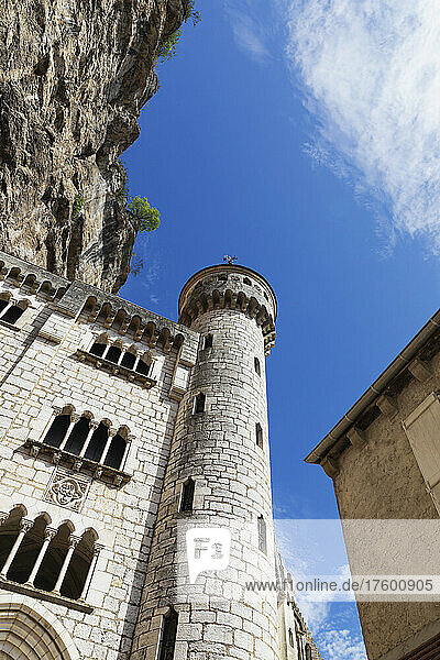 France  Lot  Rocamadour  Tower of Sanctuaire Notre-Dame de Rocamadour