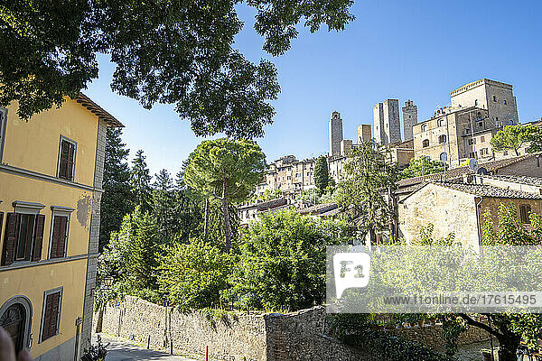 Historische Altstadt und Türme von San Gimignano; San Gimignano  Toskana  Italien