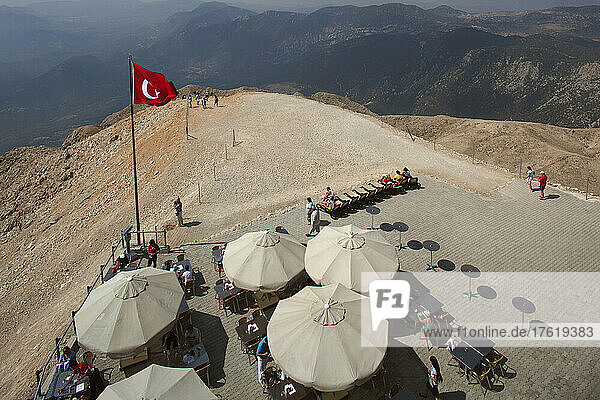 Cafe at the summit of Mount Tahtali/Olympos  near Kemer  Turkey; Olympos  Antalya Province  Turkey