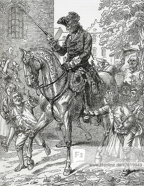 Friedrich II.  1712 - 1786. König in Preußen  1740 - 1772  und König von Preußen  1772 - 1786. Aus Cassell's Illustrated History of England  veröffentlicht um 1890.