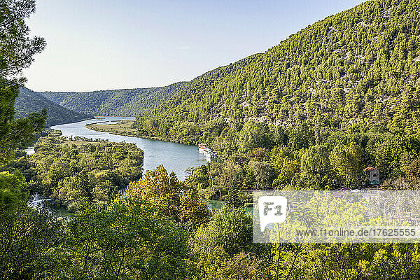 Idyllic view of river amidst Krka National Park  Sibenik-Knin  Croatia