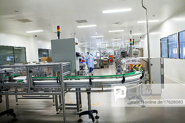 Pharmaceutical industry  manufacture of injectable preparations (pre-filled syringes).