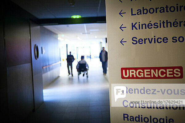 Entrance to the emergency department of a hospital.