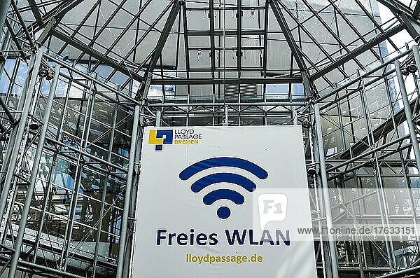 Freies WLAN  Einkaufszentrum LLoyd-Passage  Bremen  Deutschland  Europa