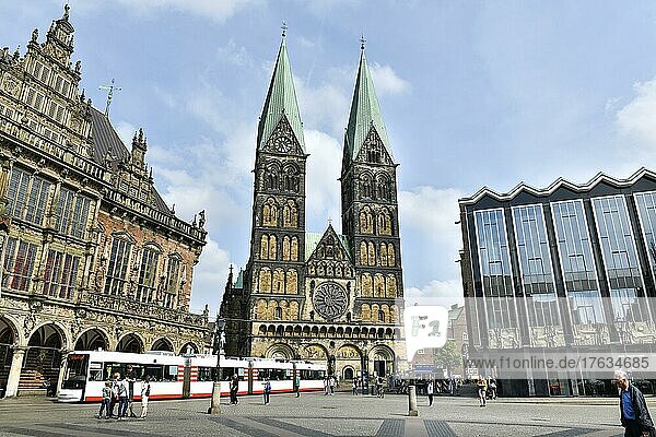 Old Town Hall  St. Petri Cathedral  Bremen Parliament  Market Square  Bremen  Germany  Europe