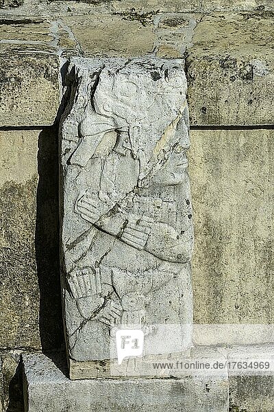 Steinrelief im Palast (El Palacio)  Mayaruinen  Palenque  Chiapas  Mexiko  Mittelamerika