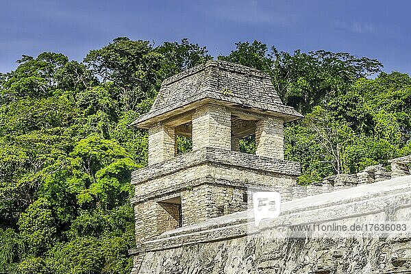 Tower  Palace (El Palacio)  Mayan ruins  Palenque  Chiapas  Mexico  Central America
