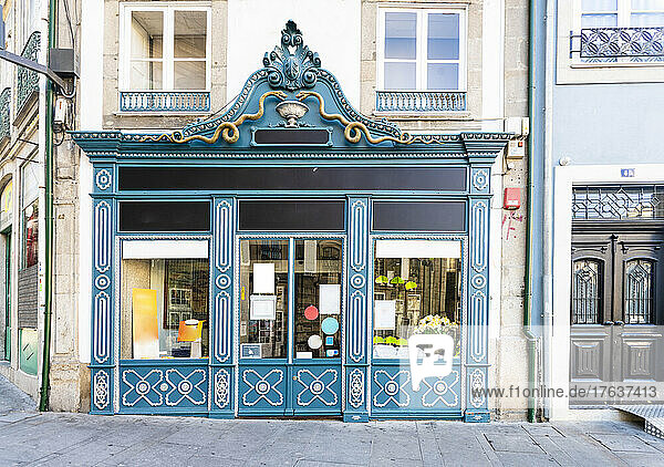 Portugal  Porto  Ornate store window in old town