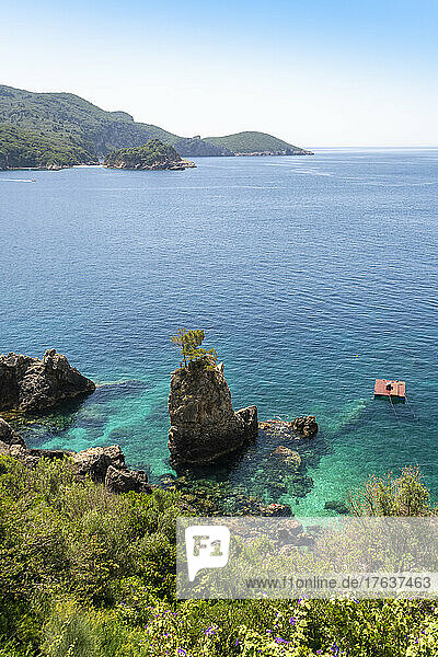 Greece  Corfu island  Paleokastrites  Coast and sea